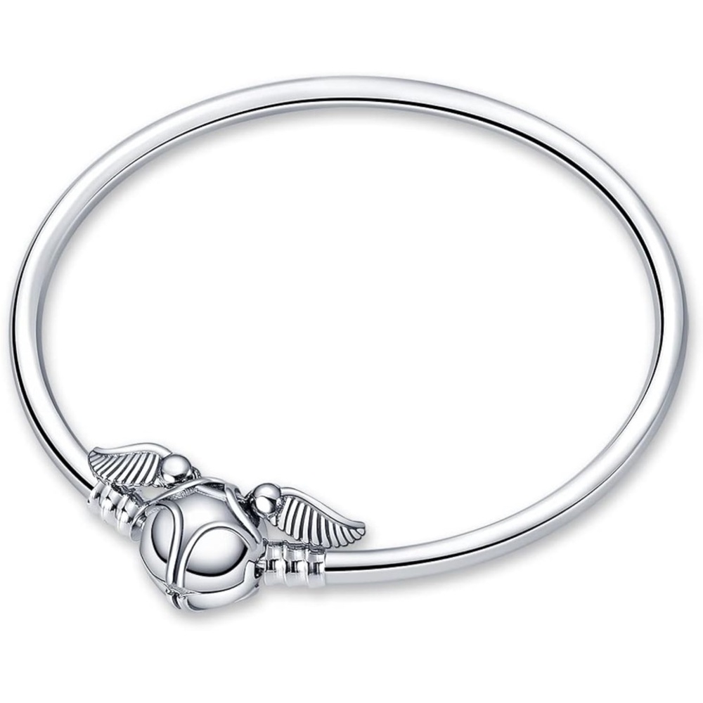 🪽 Silver Winged snitch Charm Bracelet 7 inches